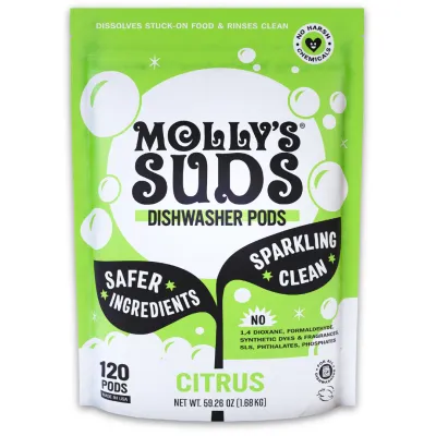 Molly's Suds natural dishwasher detergent pods